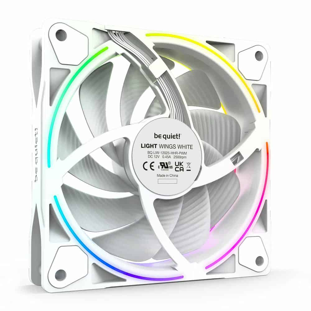 (image for) be quiet! Light Wings White 120mm ARGB PWM High Speed Triple Fan Pack